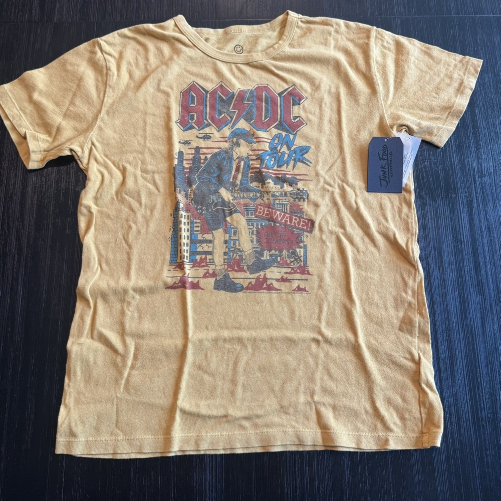 Kids XL AC/DC Angus Young ACDC T-Shirt Junk Food Clothing Vintage Style